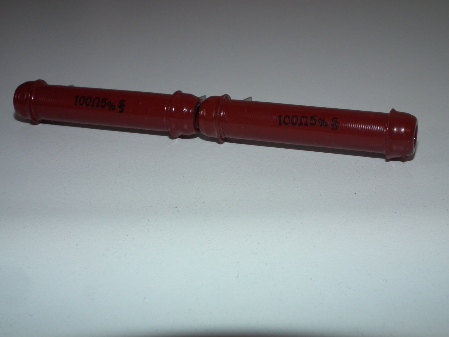 Two (2 pcs) Siemens Klangfilm NOS Red Glazed Resistors 100K Ohm 5W
