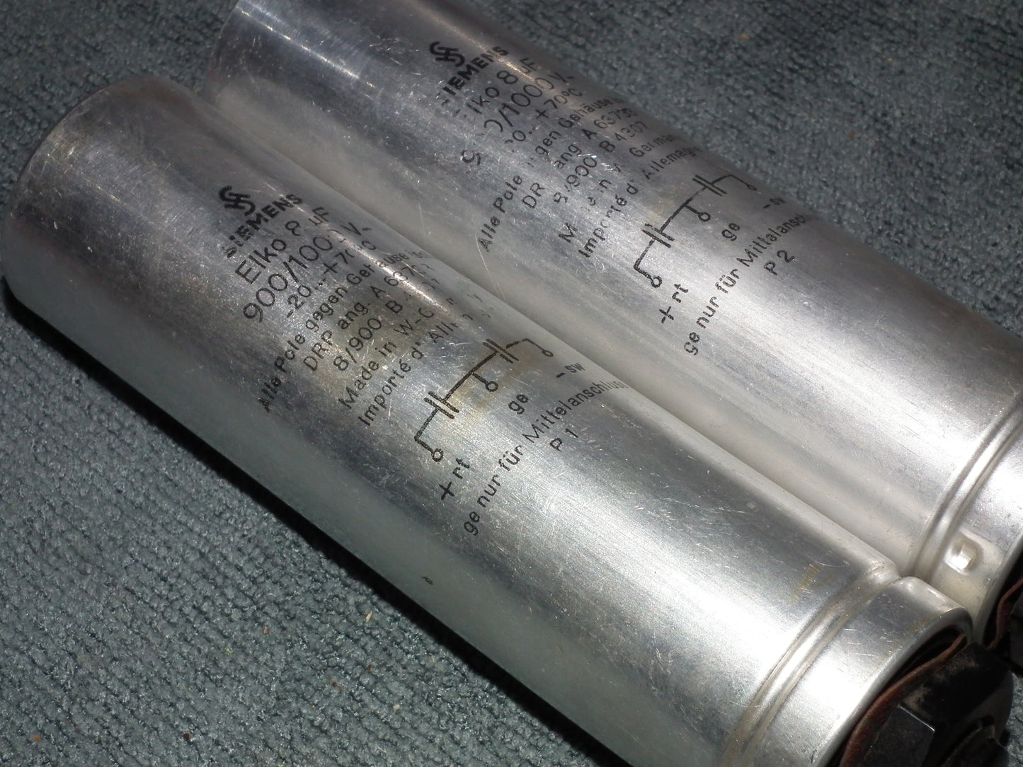 Siemens electrolytic capacitor 8uF / 1000V Klangfilm Used Tested