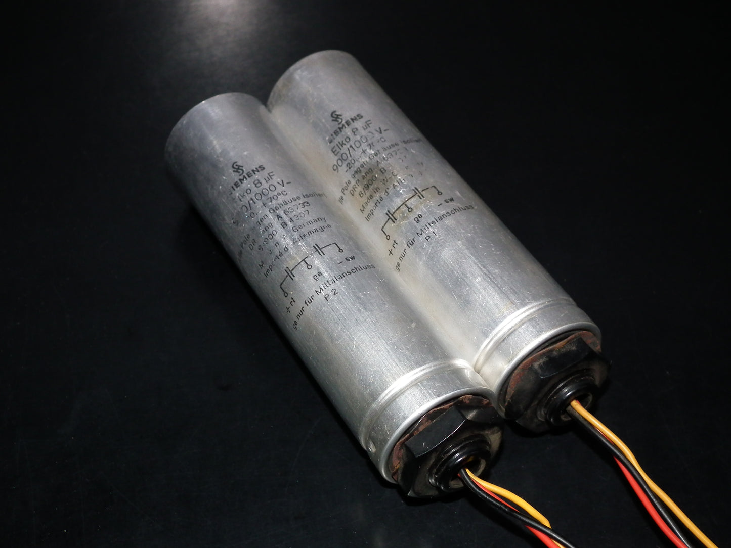 Siemens electrolytic capacitor 8uF / 1000V Klangfilm Used Tested