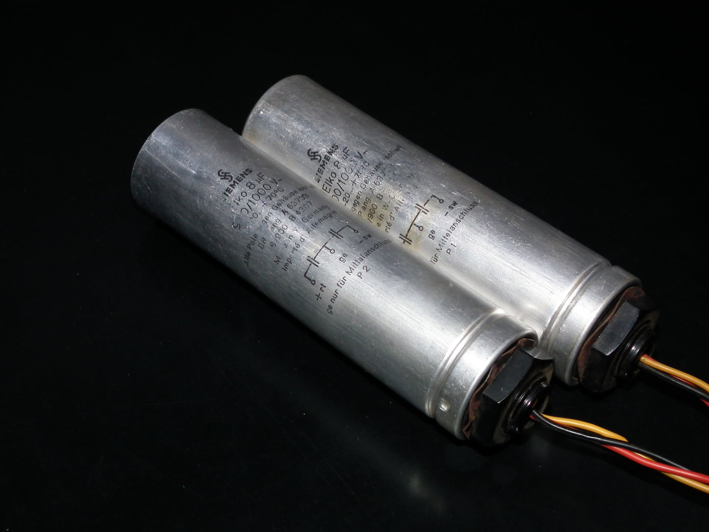 Siemens electrolytic capacitor 8uF / 1000V Klangfilm Used Tested