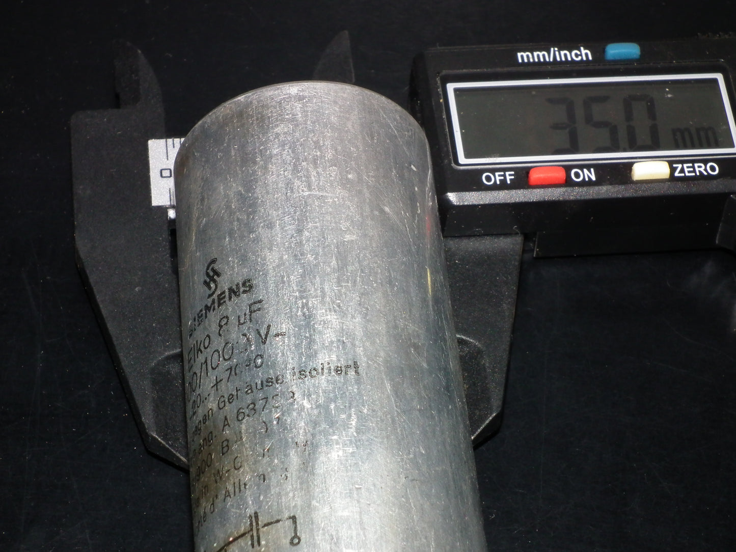 Siemens electrolytic capacitor 8uF / 1000V Klangfilm Used Tested
