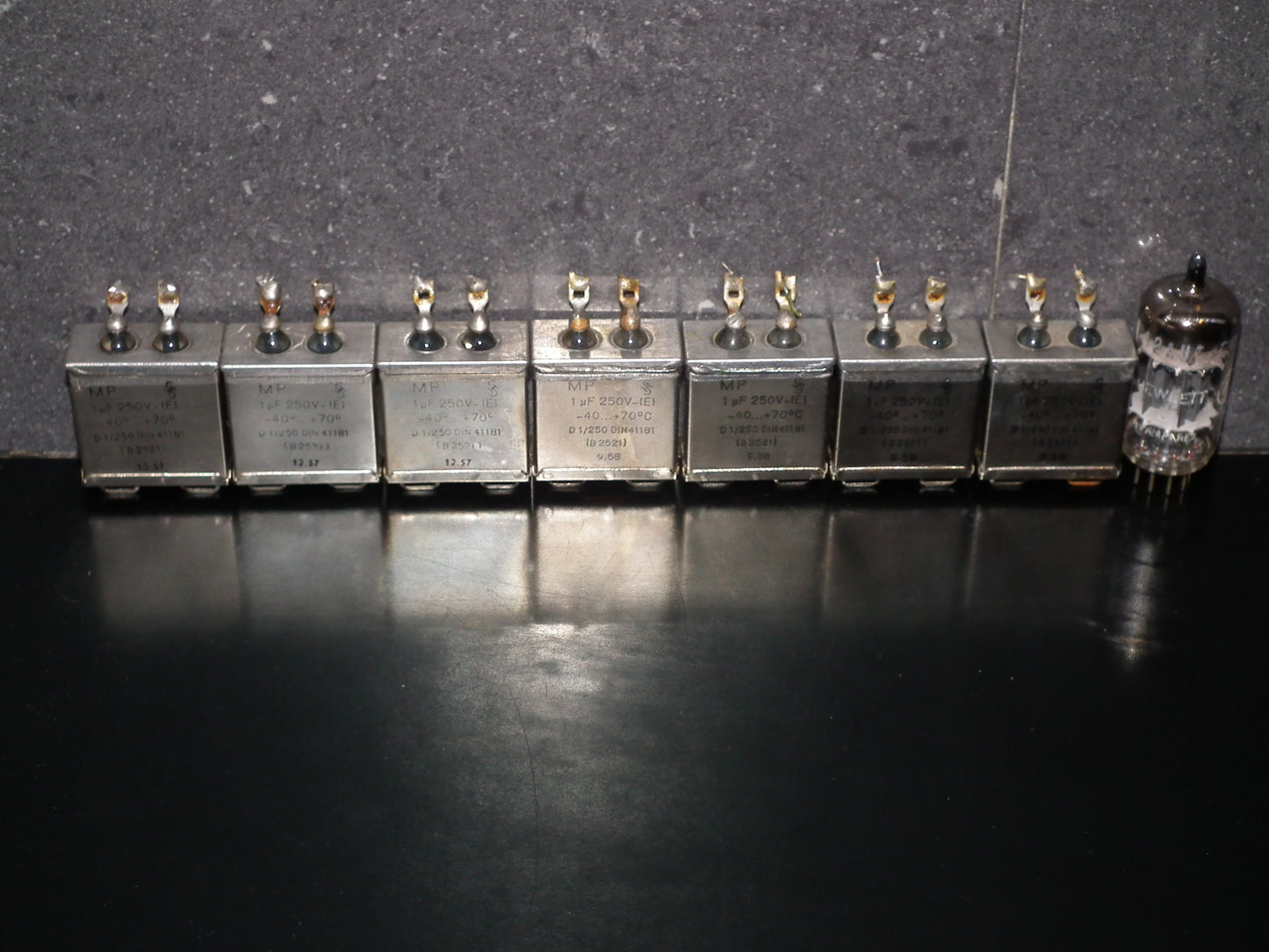 Two vintage Siemens PIO capacitors 1uF 250V Klangfilm - West Germany tube audio