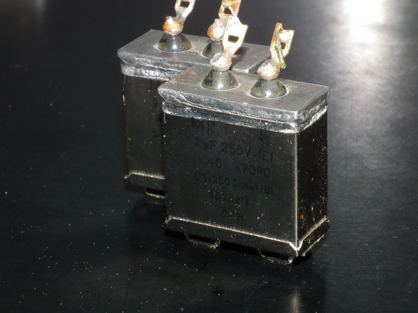 Two vintage Siemens PIO capacitors 1uF 250V Klangfilm - West Germany tube audio