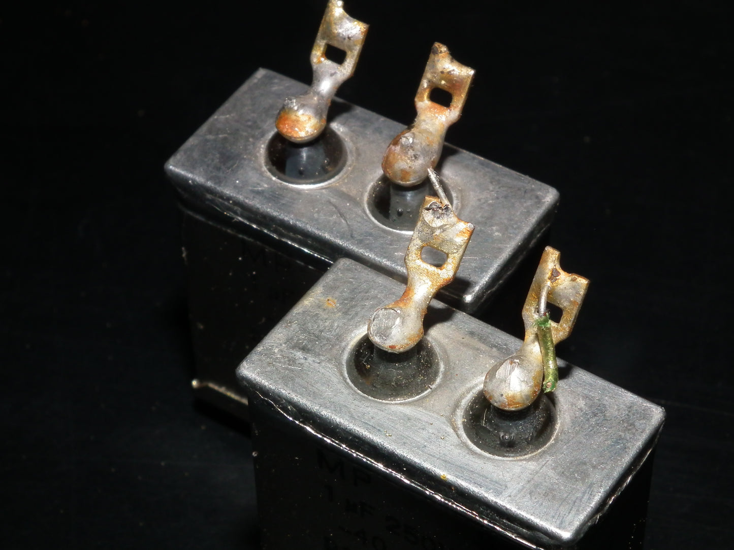 Two vintage Siemens PIO capacitors 1uF 250V Klangfilm - West Germany tube audio