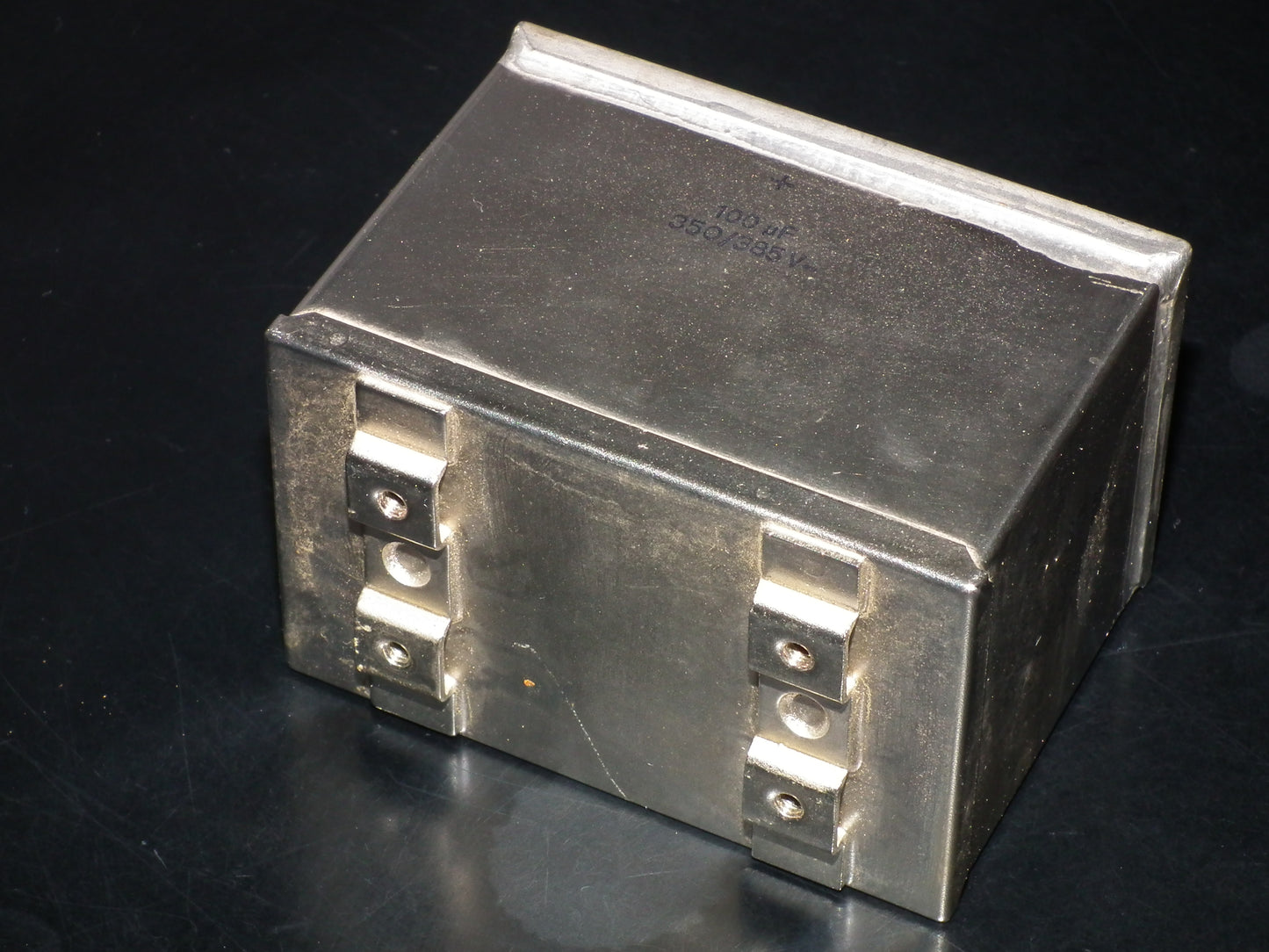 Siemens Klangfilm Electrolytic capacitor 100uF 385V Glass end seal 60s