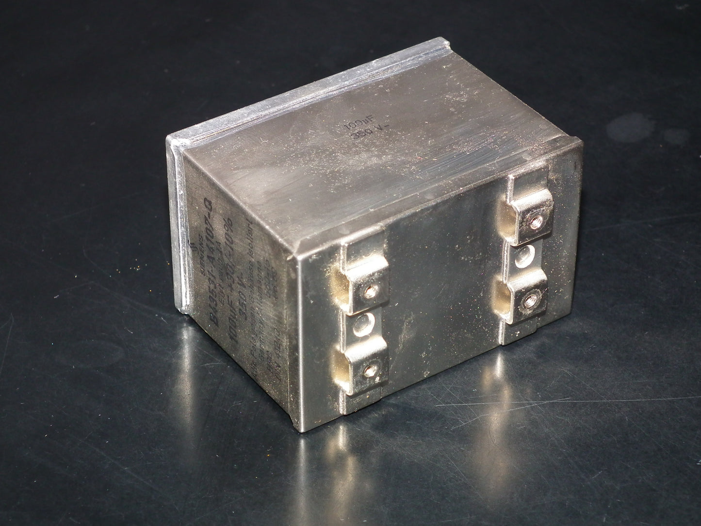 Siemens Klangfilm Electrolytic capacitor 100uF 385V Glass end seal