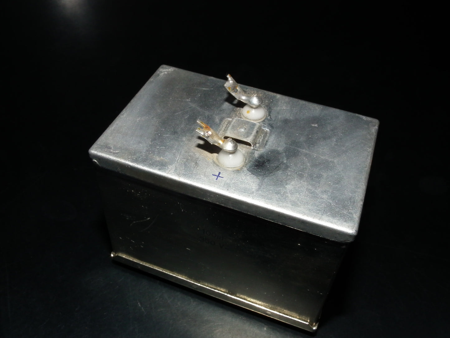 Siemens Klangfilm Electrolytic capacitor 100uF 385V Glass end seal