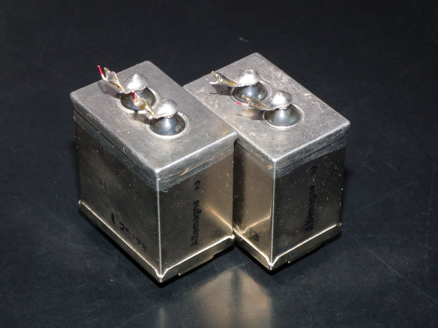 Two vintage Siemens PIO capacitors 2 uF / 160V Klangfilm tube audio 2mfd