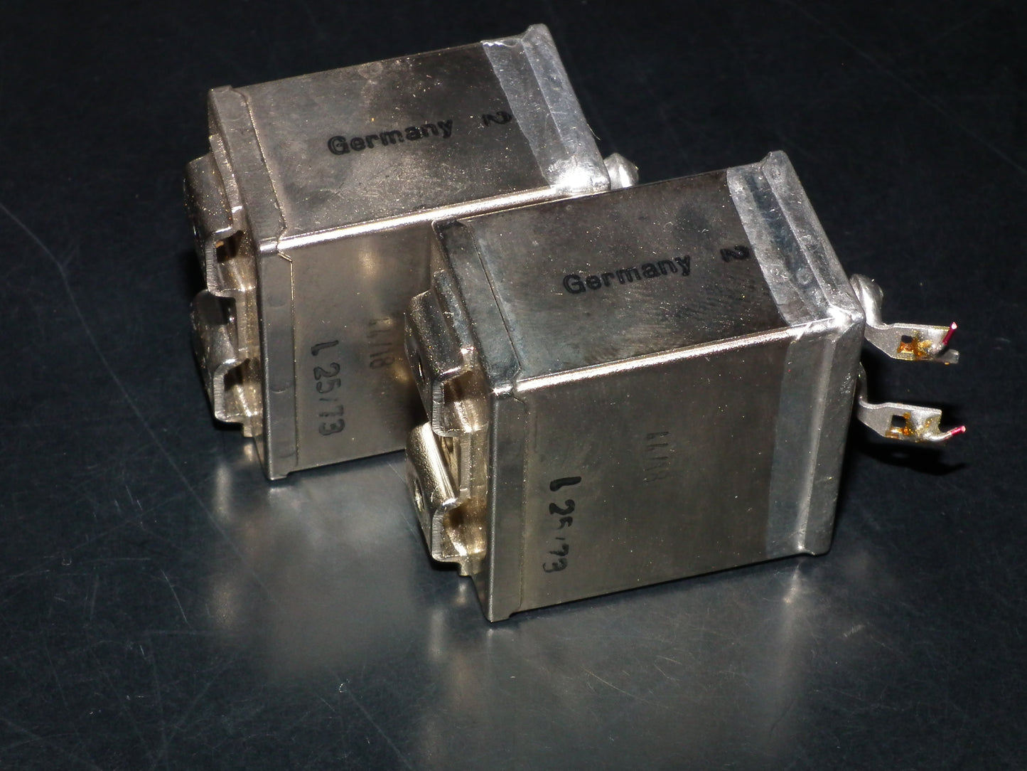 Two vintage Siemens PIO capacitors 2 uF / 160V Klangfilm tube audio 2mfd
