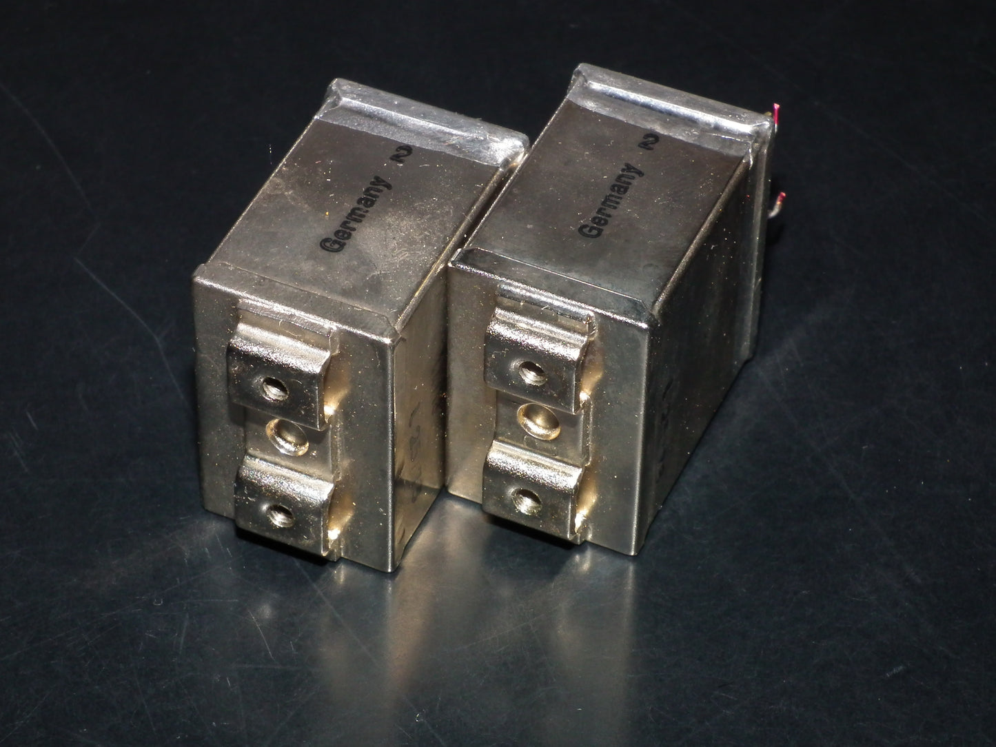 Two vintage Siemens PIO capacitors 2 uF / 160V Klangfilm tube audio 2mfd