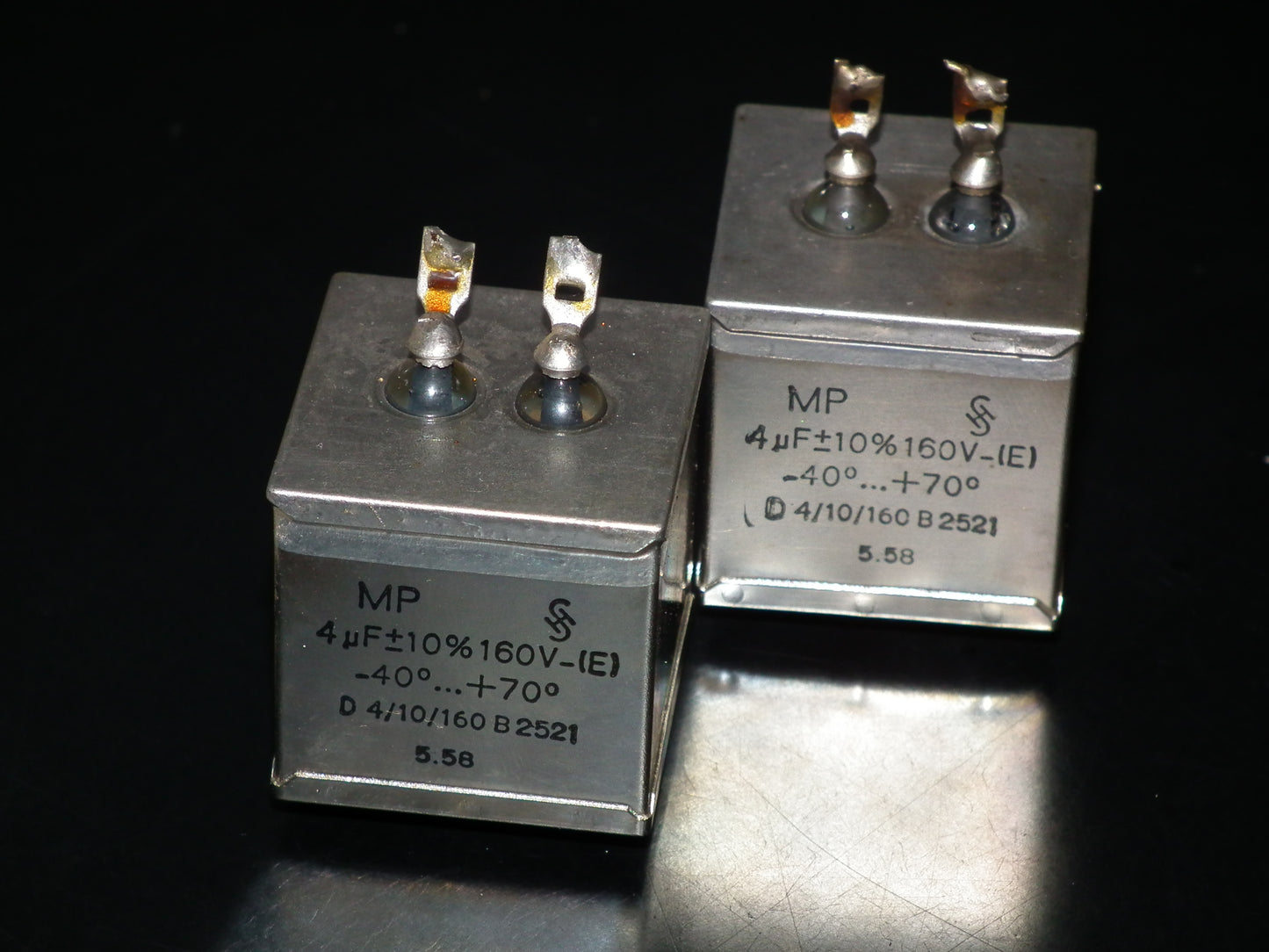 Siemens Klangfilm PIO capacitors 4uF 160V glass end seal two pcs (2)