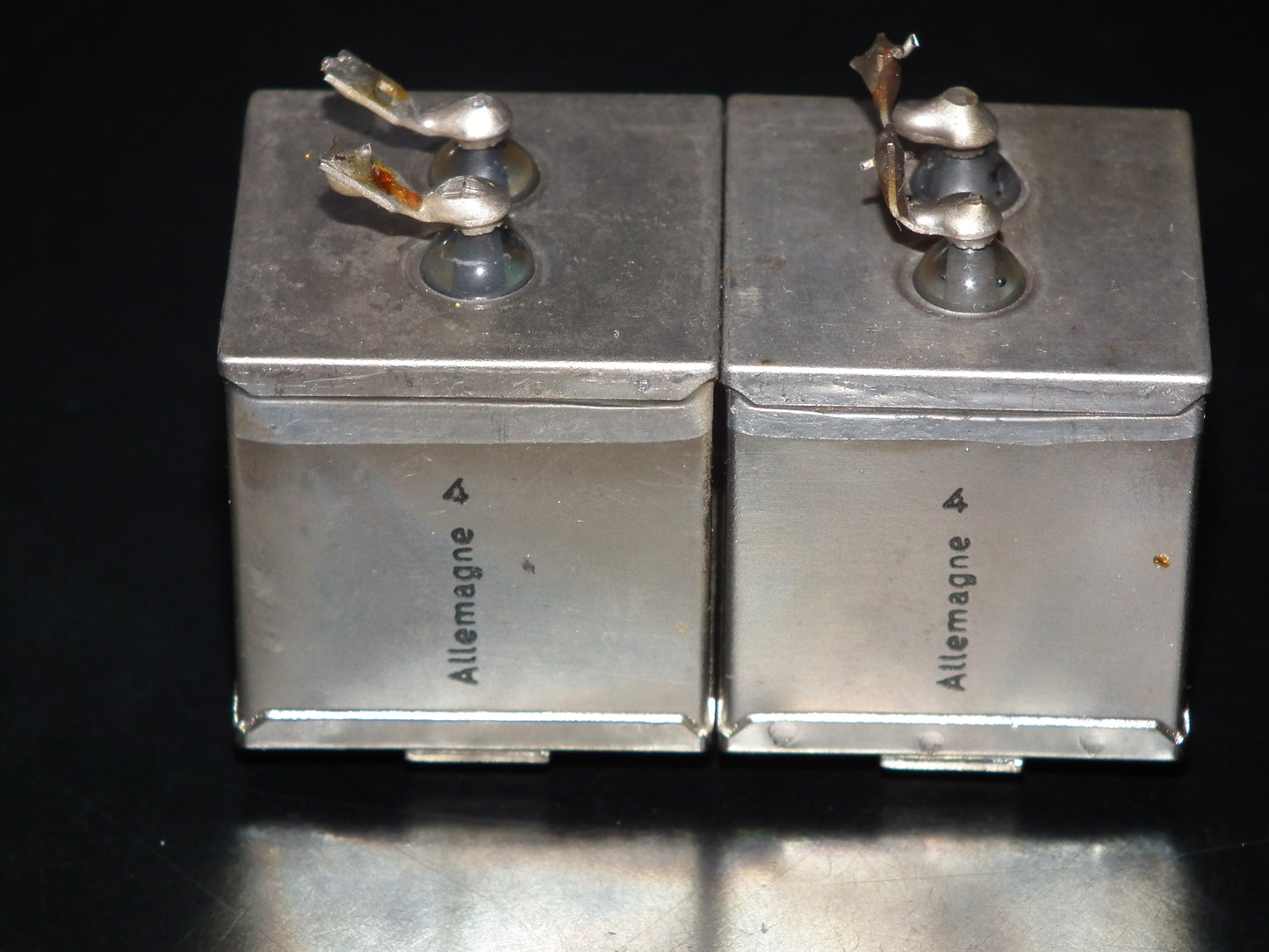 Siemens Klangfilm PIO capacitors 4uF 160V glass end seal two pcs (2)