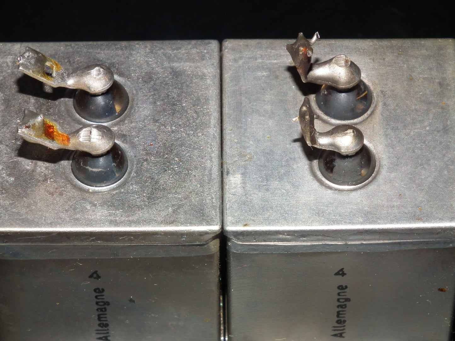 Siemens Klangfilm PIO capacitors 4uF 160V glass end seal two pcs (2)