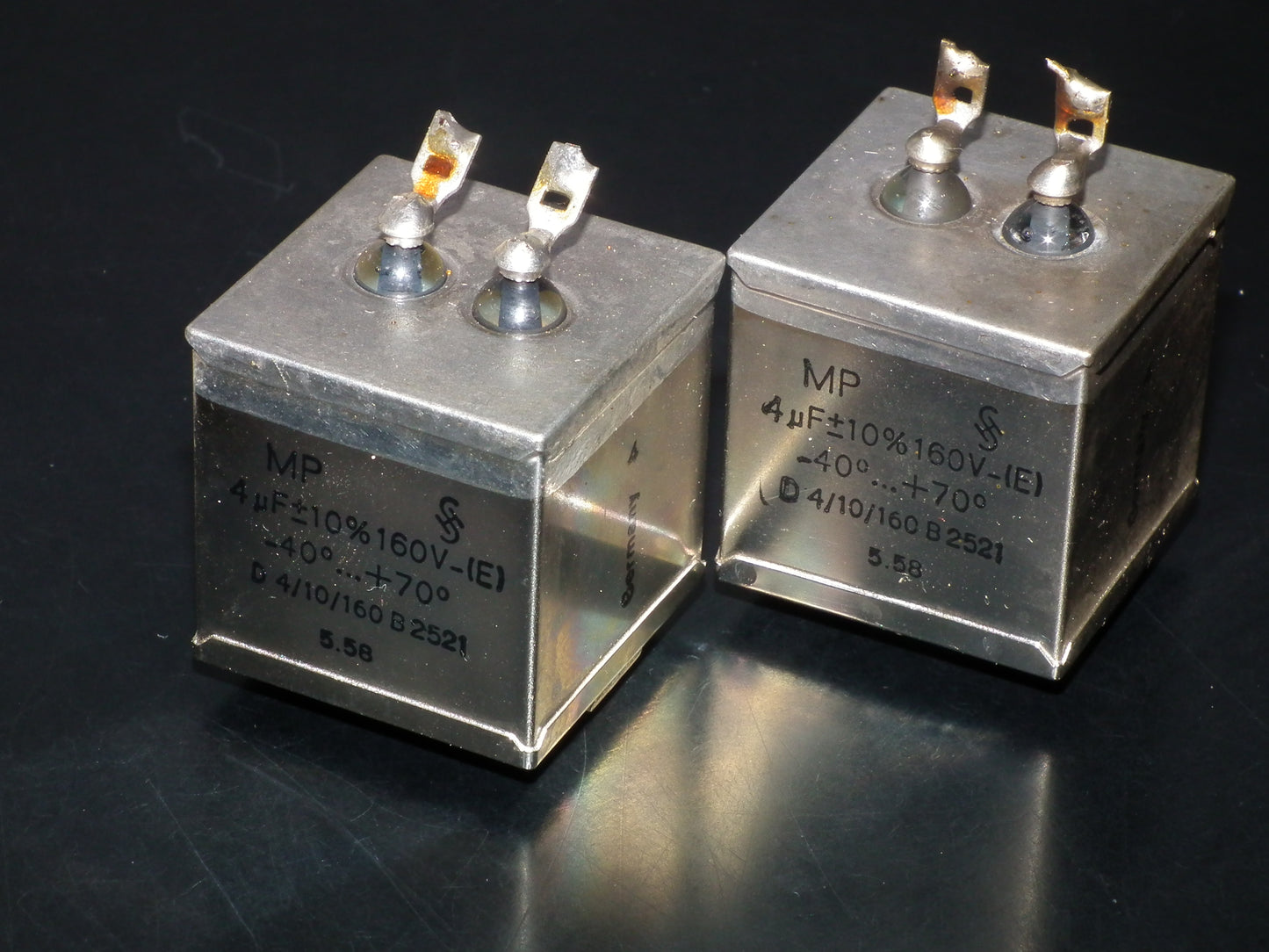 Siemens Klangfilm PIO capacitors 4uF 160V glass end seal two pcs (2)