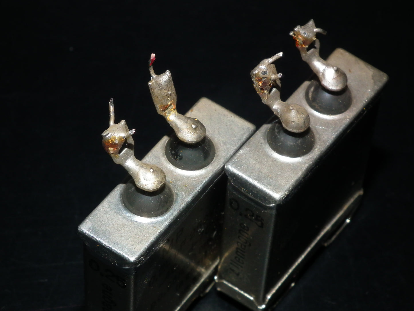 Siemens Klangfilm PIO capacitors 0.25uF 250V glass end seal two pcs (2)