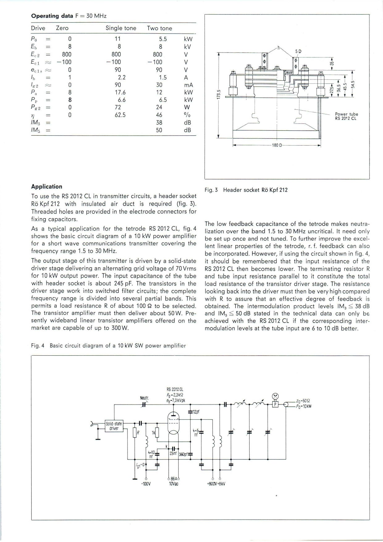 RS2012CL Siemens 10KW Metal Ceramic Power Tetrode 110 MHz