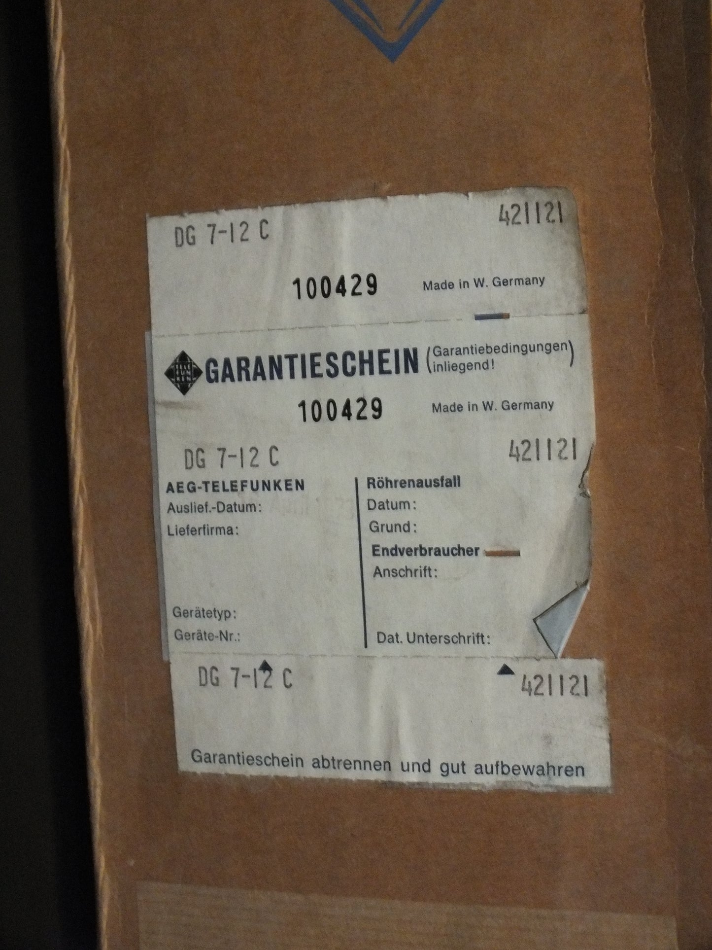 DG7-12C Telefunken Cathode Ray Tube NOS CRT Valve 3" Sealed