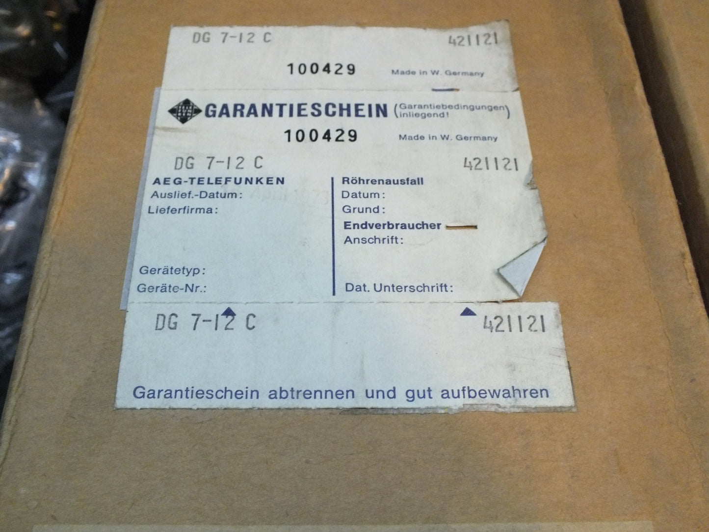 DG7-12C Telefunken Cathode Ray Tube NOS CRT Valve 3" Sealed
