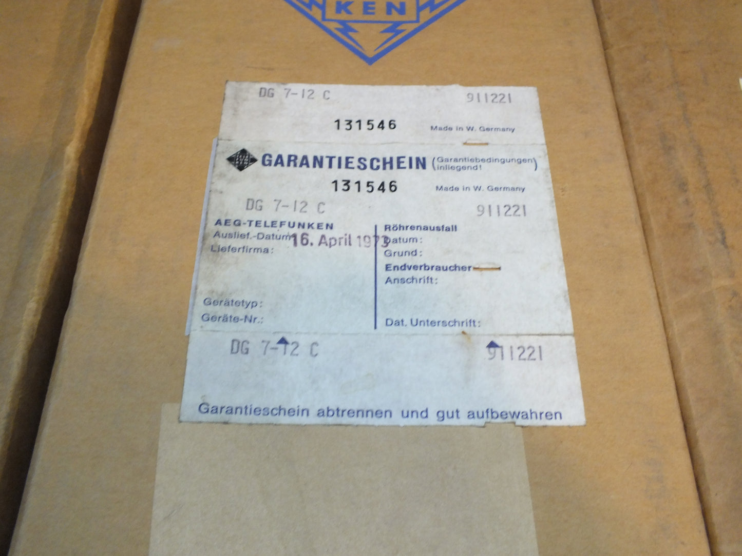 DG7-12C Telefunken Cathode Ray Tube NOS CRT Valve 3" Sealed