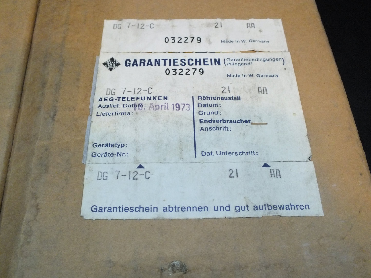 DG7-12C Telefunken Cathode Ray Tube NOS CRT Valve 3" Sealed