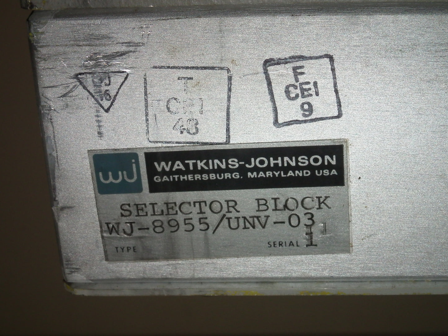 Watkins-Johnson WJ-8955 Selector Block