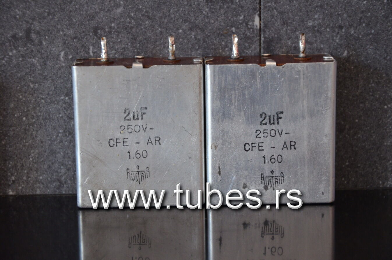 Two vintage PIO capacitors 2uF 250V Made in 1960 for tube audio Hi End amplifier