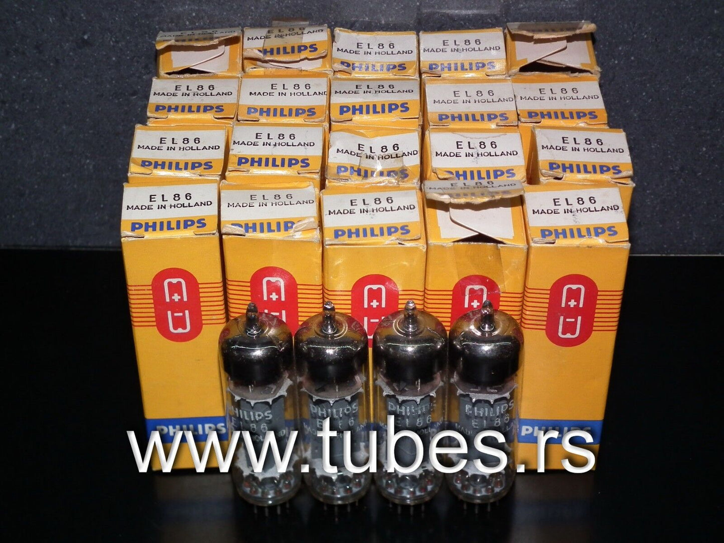 Platinum matched quad EL86 6CW5 Philips Mazda NOS NIB tube audio pentode