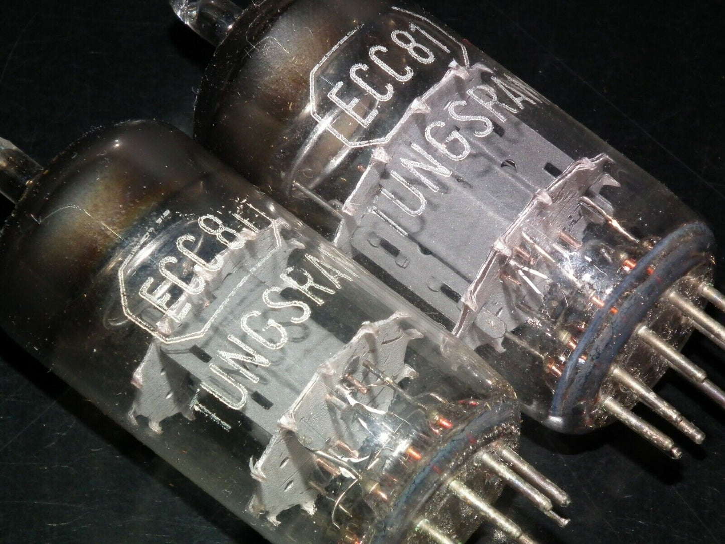 Matched Pair ECC81 12AT7 Siemens old type rebranded Tungsram, white logo (Used)