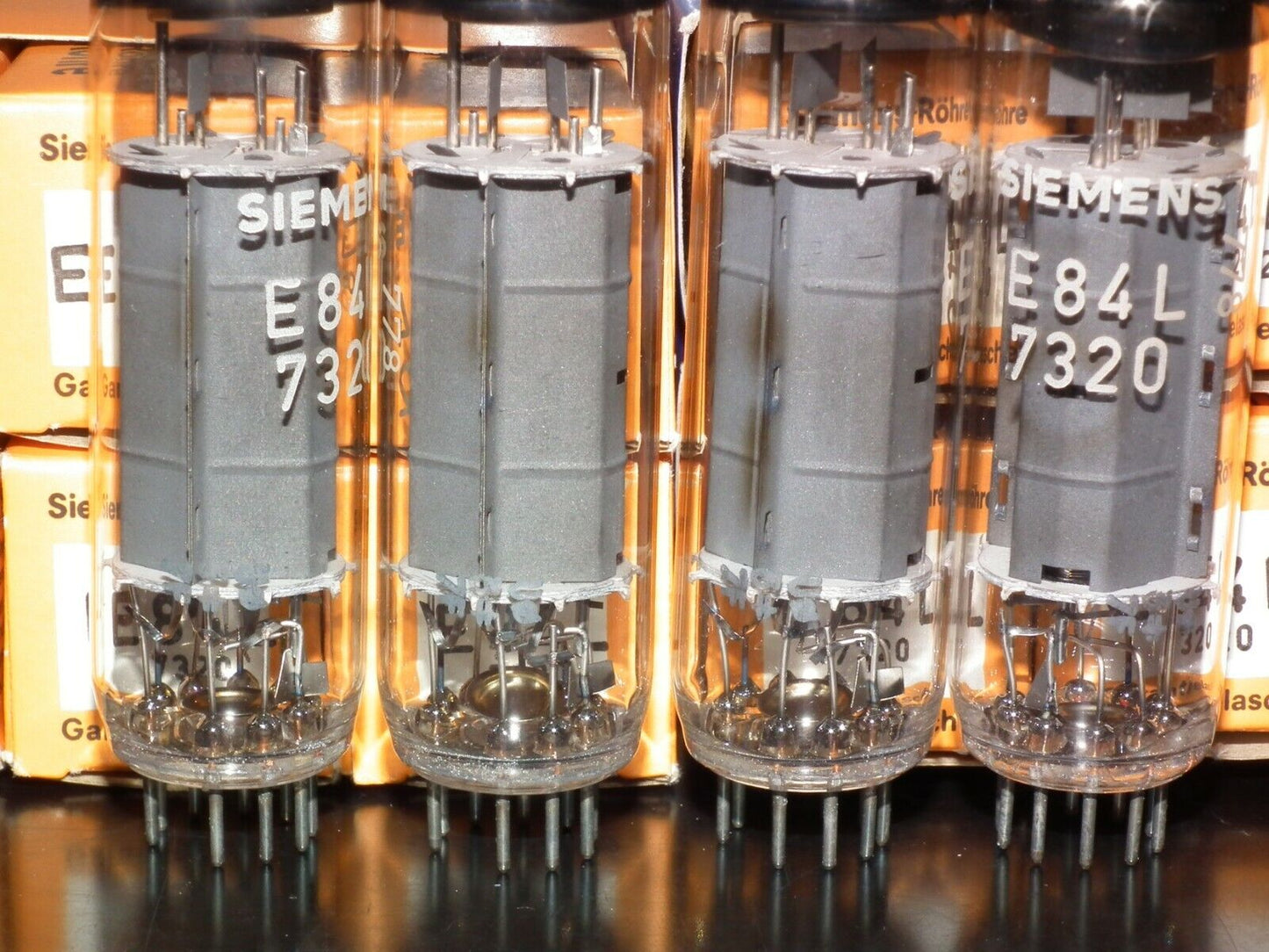 E84L 7320 Platinum Matched Quad Siemens & Halske NOS NIB EL84 6BQ5