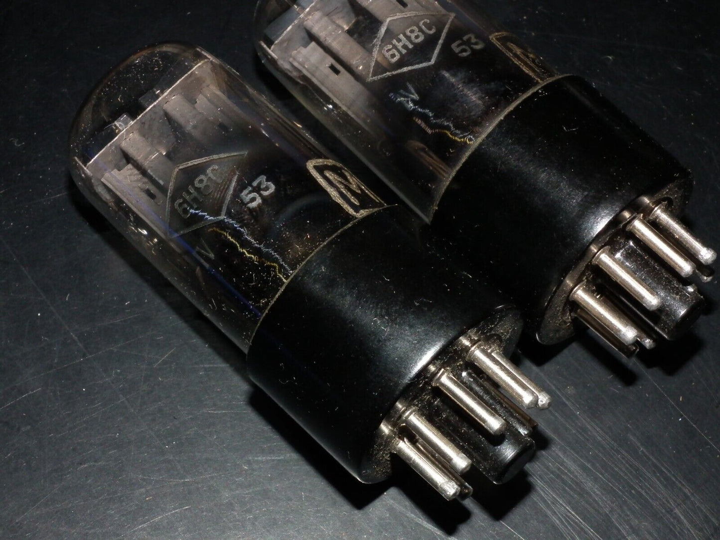 Platinum Matched Pair Foton 6SN7GT 6N8S NOS early 50s Tashkent Plant Great Sound