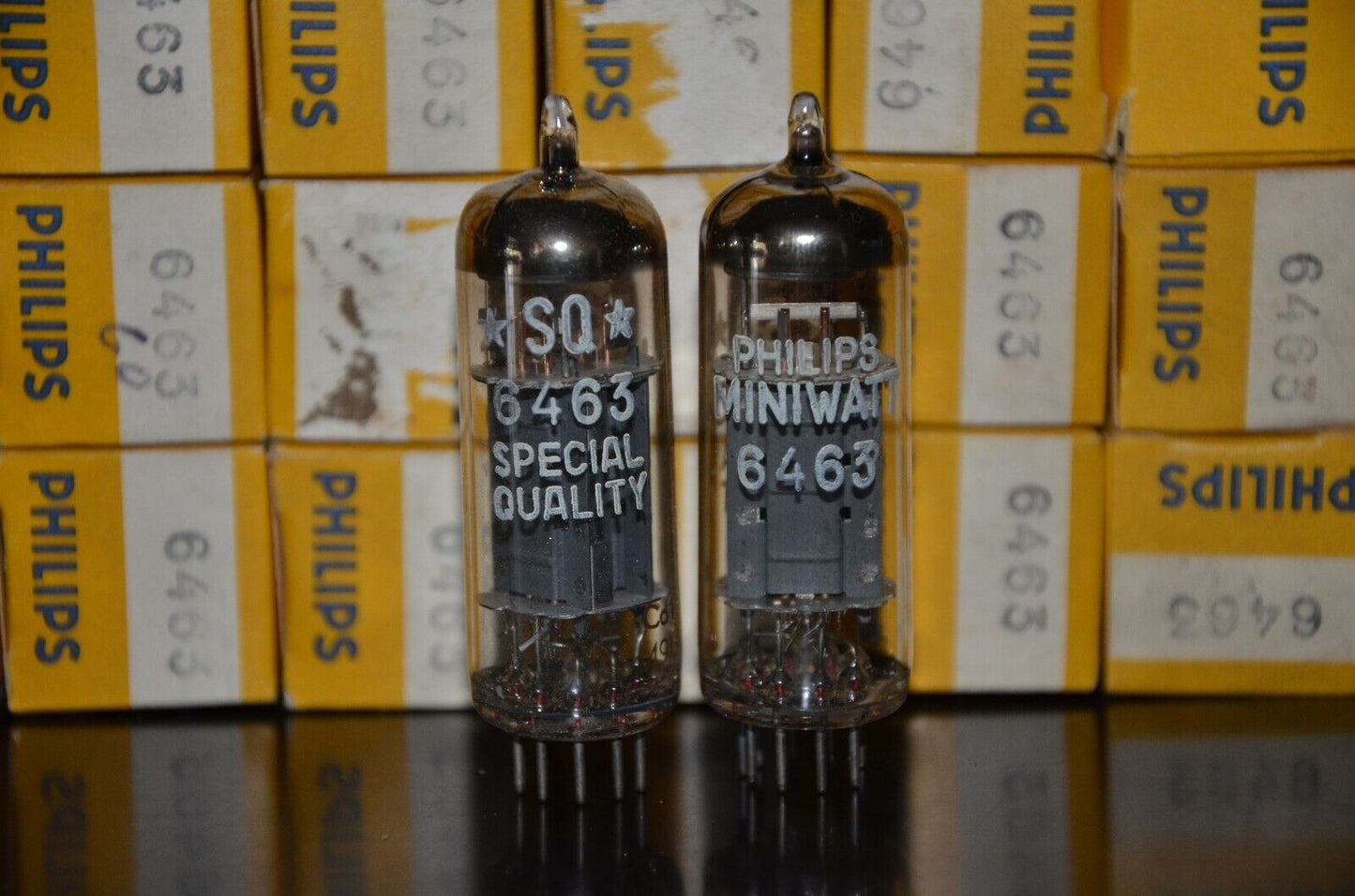 6463 Platinum Matched Pair Philips Heerlen Holland NOS NIB RARE WELDED PLATES SQ