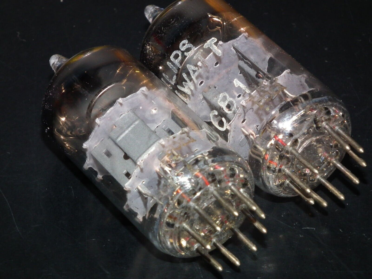 ECC81 12AT7 Philips (Used, matched pair) Suresnes France tube plant