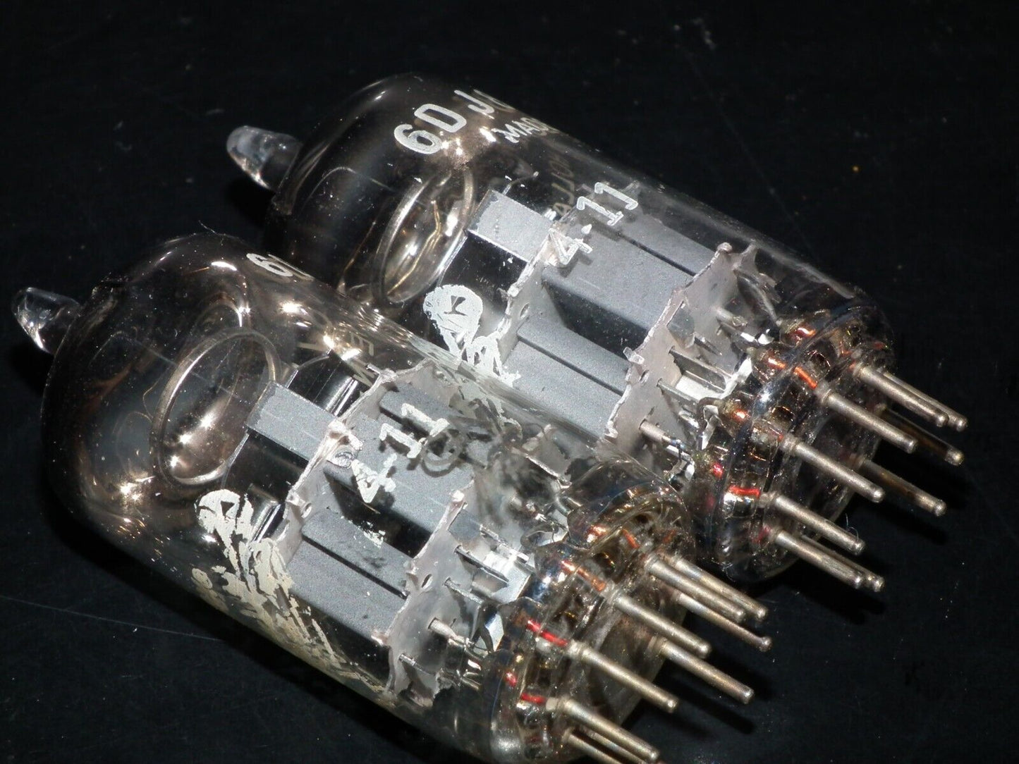 6DJ8 ECC88 Amperex Holland Matched Pair Used Tested 125% Dual Stage Getter