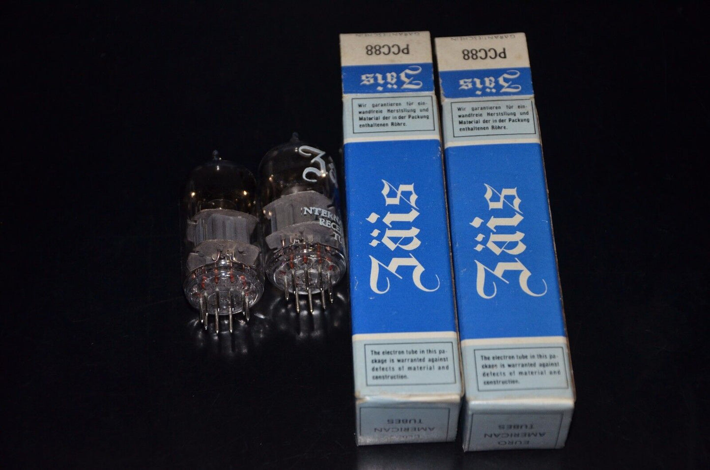 PCC88 7DJ8 ZAIS NOS Matched Pair gray shield cup getter ECC88 6DJ8 Reflektor