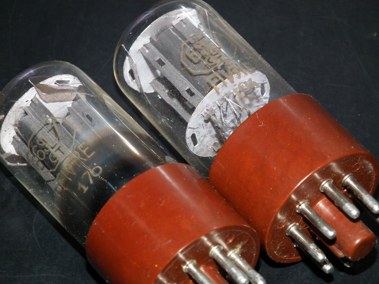 Platinum Matched Pair 6SL7GT Fivre USED Matched Pair RARE BROWN BASE D GETTER