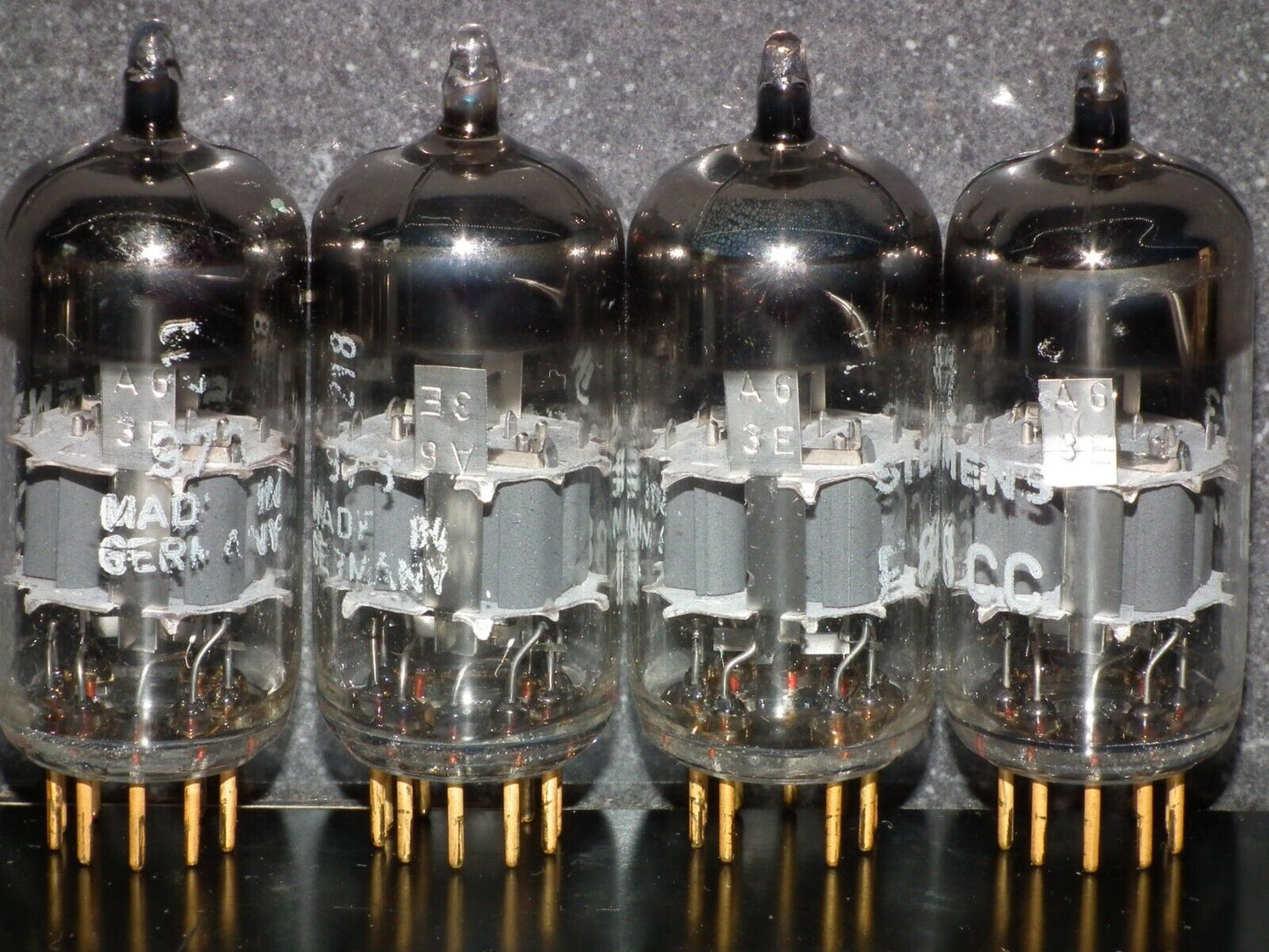 E88CC 6922 Siemens & Halske NOS Platinum Matched QUAD 4pcs Low Noise, Munich 70s