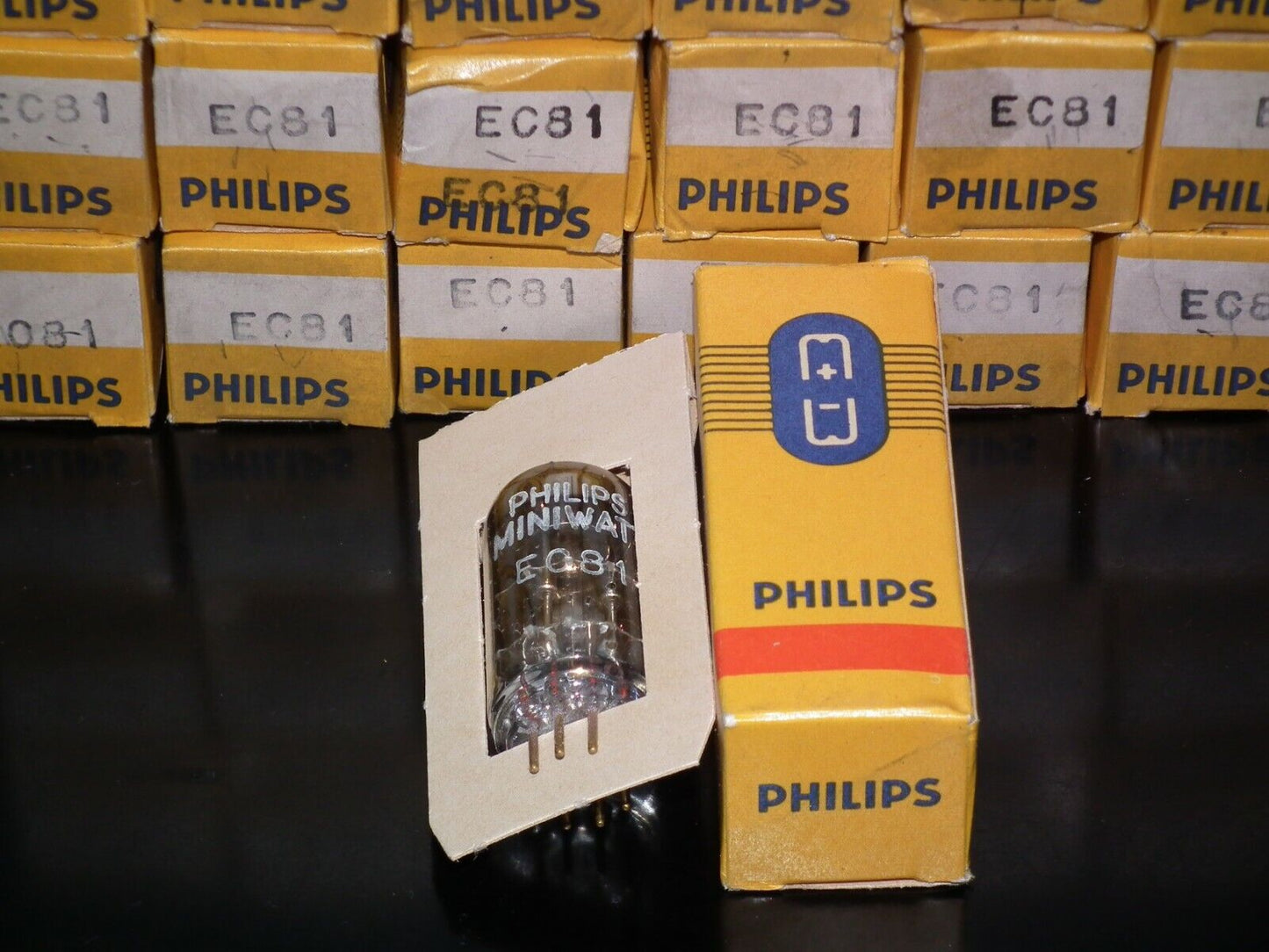 EC81 Philips NOS Low Noise Triode Delta Heerlen Code Early Version Code on Stem