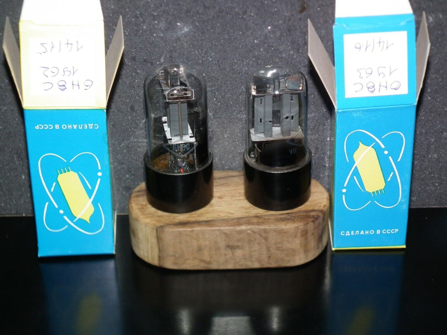Platinum Matched Pair Foton 6SN7GT 6N8S NOS early 60s Tashkent Plant Great Sound