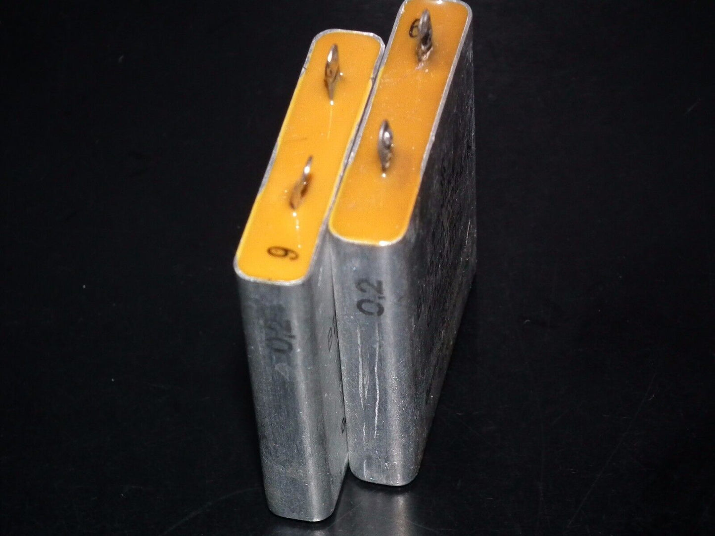 Two vintage Siemens Klangfilm PIO capacitors 0.2 uF / 250V for hi end tube audio