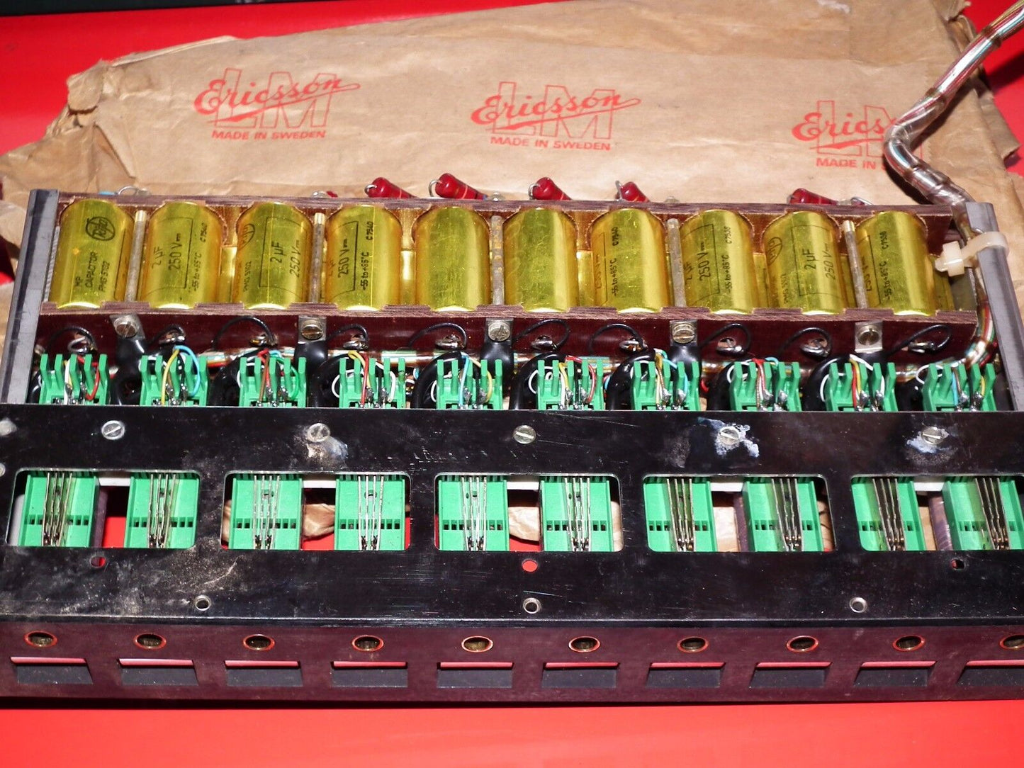 Four vintage MP capacitors 1 uF / 250V Rifa Sweden (PIO Paper in oil capacitor)