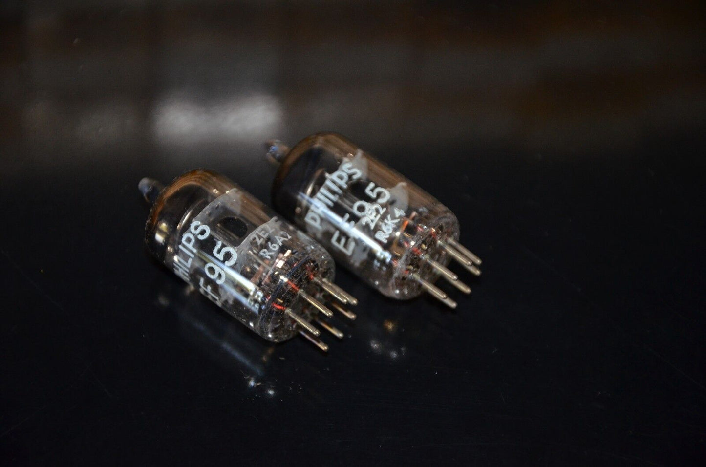 Matched Pair EF95 5654 6AK5W Mullard O getter rebranded Philips Microphone tube