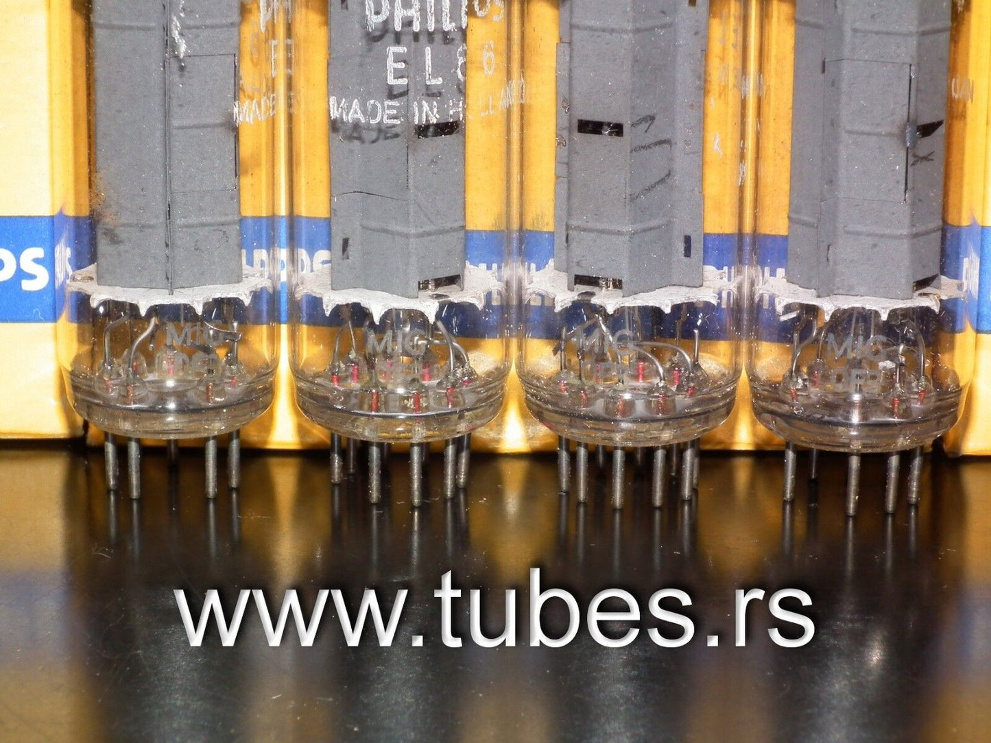 Platinum matched quad EL86 6CW5 Philips Mazda NOS NIB tube audio pentode