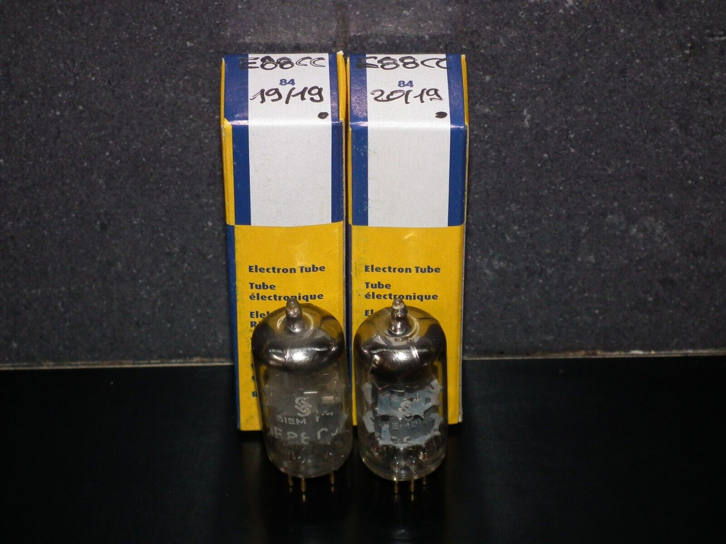 Platinum Matched Pair Siemens E88CC Used Tested NOS GRAY SHIELD The same codes