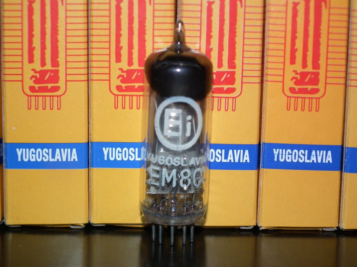 EM80 Philips EI Yugoslavia tuning eye tube Indicator NOS NIB O Getter late 60s