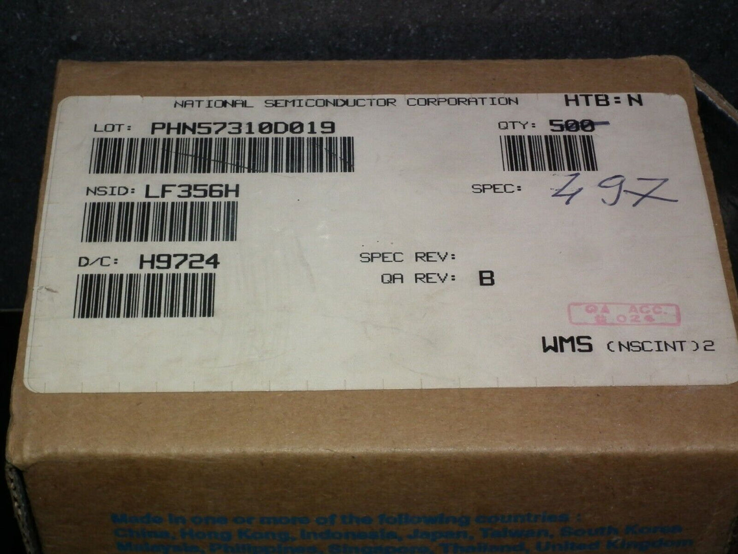 Genuine LF356H National Semiconductor J-FET input op amps 8-pin can low noise