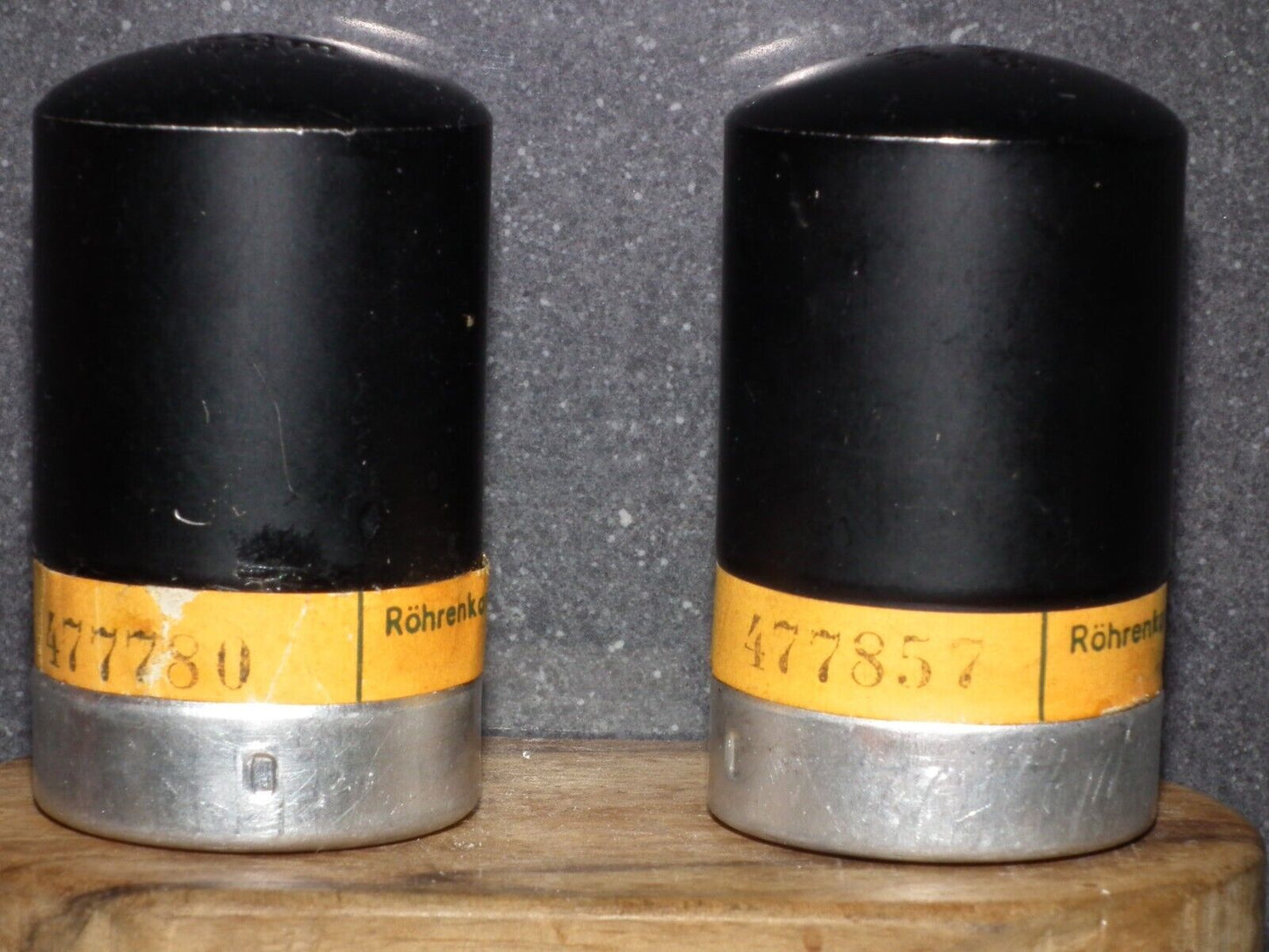 Matched pair C3m Siemens, used, tested NOS. Rare Engraved Tops! Close numbers.