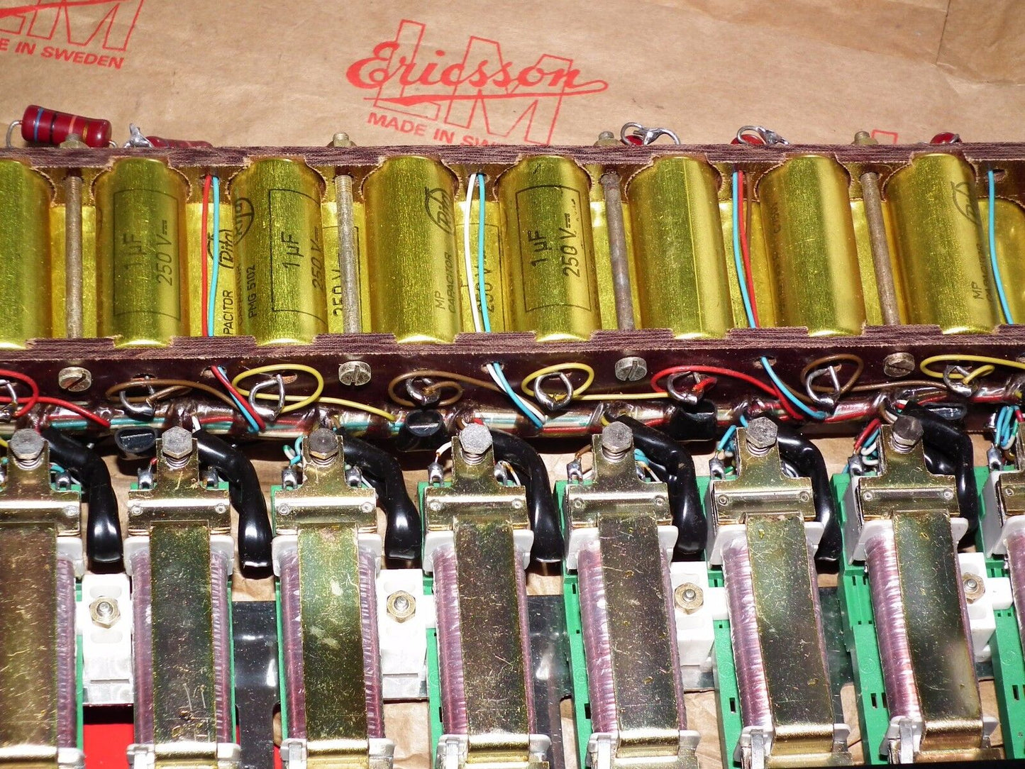 Four vintage MP capacitors 1 uF / 250V Rifa Sweden (PIO Paper in oil capacitor)