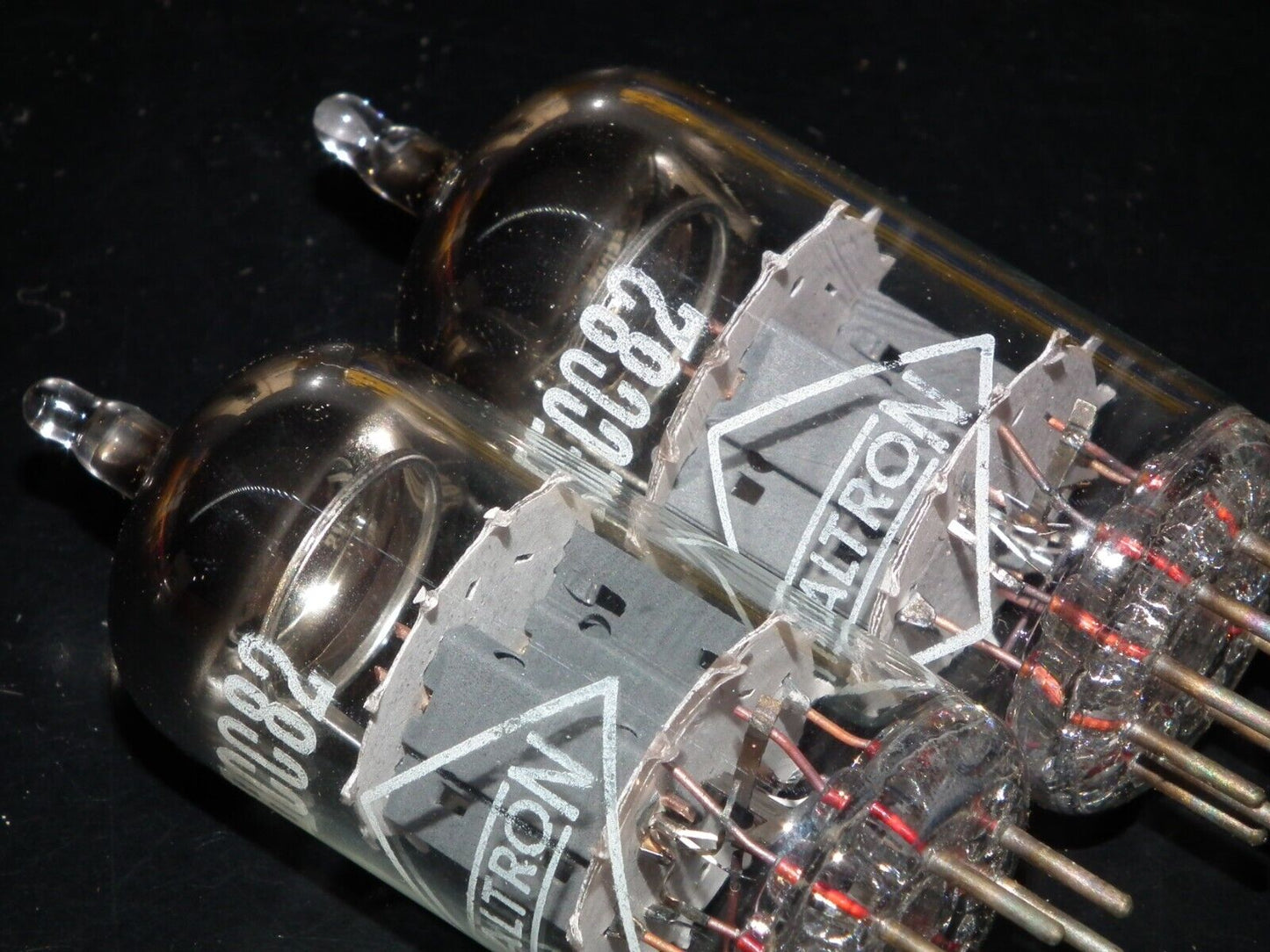 Platinum Matched Pair ECC82 Haltron London 12AU7 NOS NIB Balanced sections