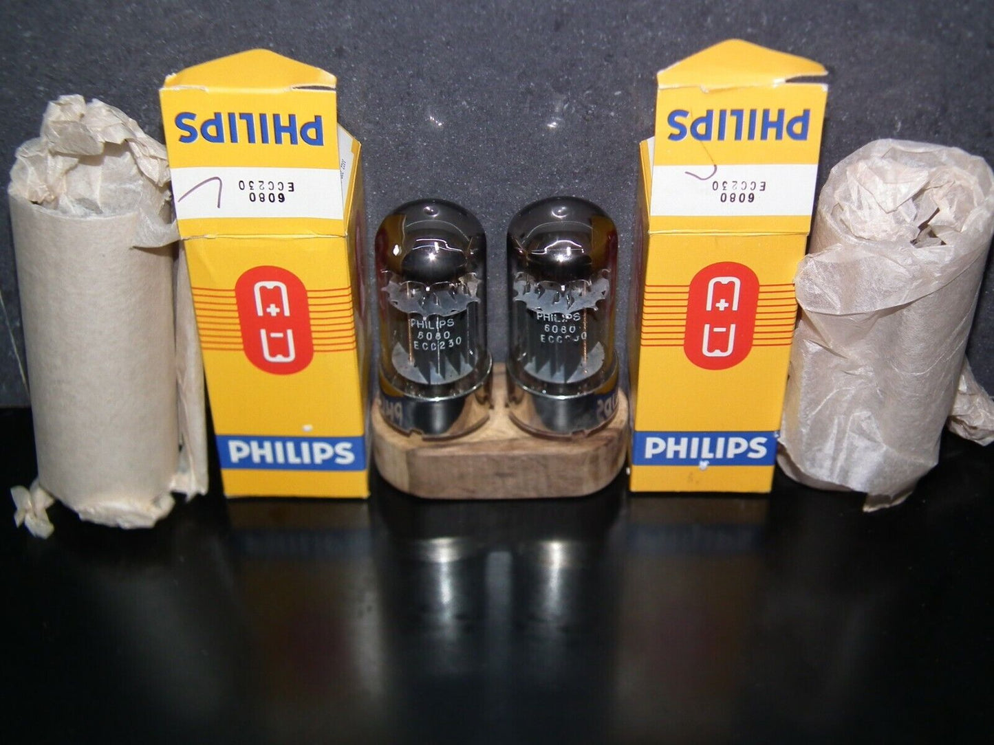 MULLARD 6080 6AS7 5998 ECC230 Matched pair NOS SPECIAL QUALITY rebranded Philips
