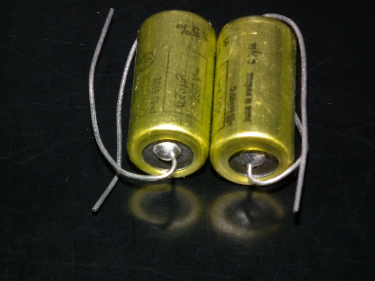 Two vintage MP capacitors 0.25 uF 250V Rifa Sweden PIO - Paper in oil capacitor
